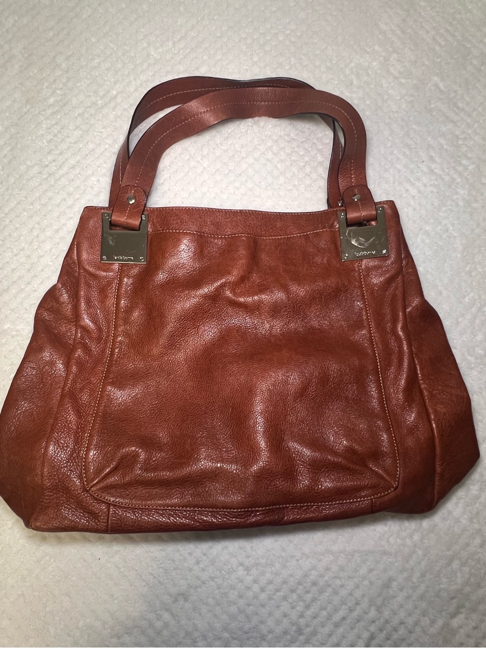 Liz Claiborne Leather Shoulder Bag in Rust Brown